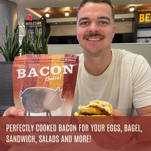 BACON Boise 80 6g Meaty, Juicy and Crispy Bacon. Perfectly Cooked, Ready-to-Eat. High-Protein, Keto-Friendly