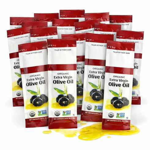 Vallary Organic Extra Virgin Olive Oil Packets 15 Count | Single Serve Portion