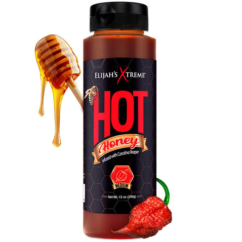 Elijah's Xtreme Hot Honey, 100% All Natural Pure Honey Infused with Carolina
