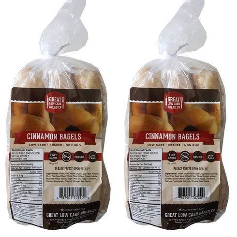 Great Low Carb Bread Co. 2 Pack Value: Cinnamon Bagels,