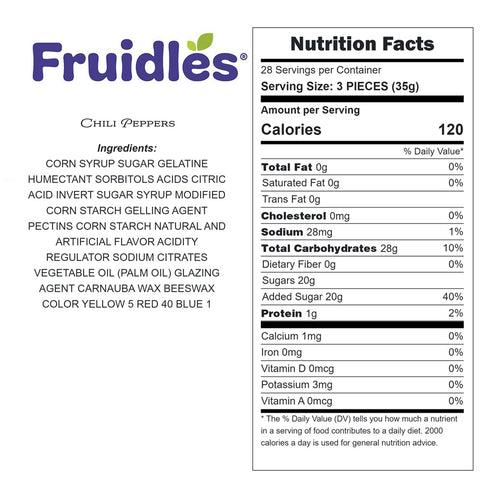 Gummies, (4.4 Fruidles Chili Peppers Soft Chewy Candy, Gluten-Free, Fat-Free Pounds)