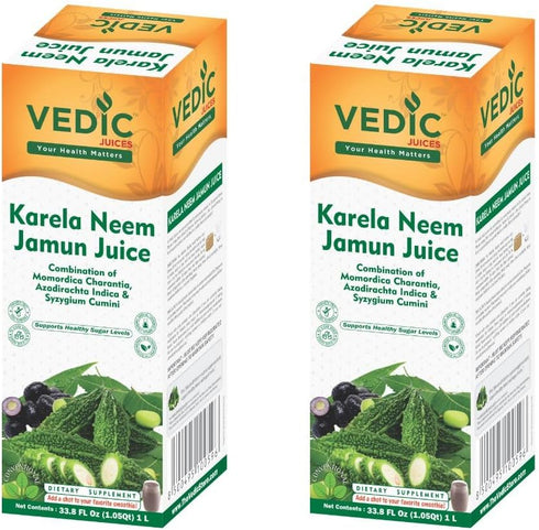 Ayurvedic Neem Karela Jamun Juice - Original Flavour - Pure Herbal Juice