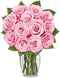 From You Flowers - One Dozen Light Pink Roses with Glass Vase