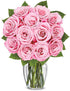 From You Flowers - One Dozen Light Pink Roses with Glass Vase