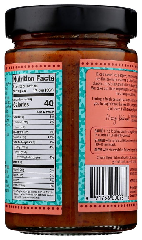 Simmer 12.5 6 Maya Kaimal Jalfrezi Curry Medium Indian Sauce, Ounce -- per case. by Maya Kaimal