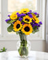 Stargazer Barn Sunflower Fields Bouquet with Vase - Fresh Cut Flower Delivery, Hand-Tied in the USA, Gift for Birthday