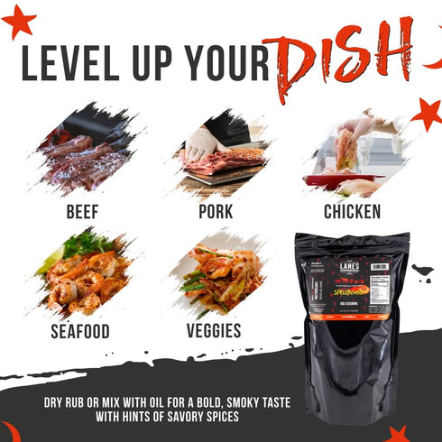 Spellbound 2 Lbs Lane's Hot Sweet and Spicy Pork Rub Seasoning, All-Natural Butt Rub Seasoning, Rib Rubs for Smoking