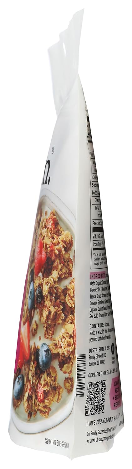 (8oz Purely Elizabeth, Berry Crisp, Ancient Grain Granola with Vitamin D, Gluten-Free Bag)