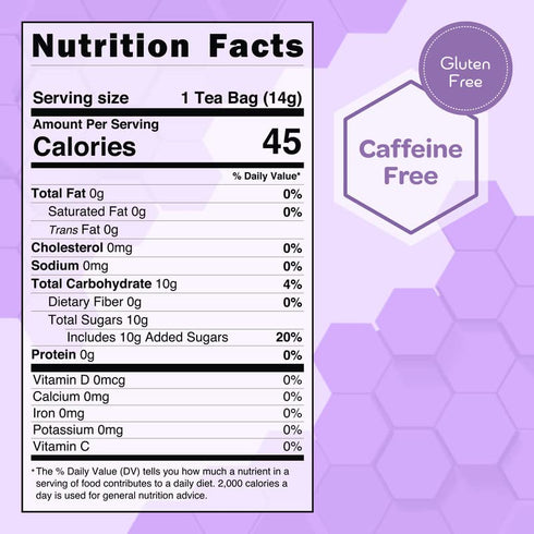 24 Count True Honey Lavender Lemonade Tea Bags - Tranquil Tea for Sleep, Stress Relief and Calm - All Natural Organic