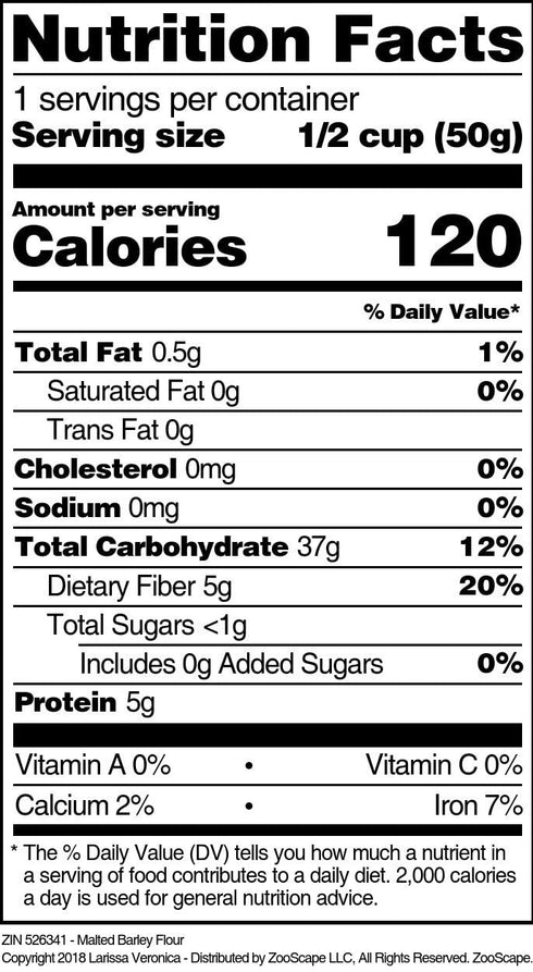 Larissa Veronica (4 oz, 526341) 2 Pack Malted Barley Flour ZIN: