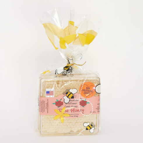 Lili Farms 11 Oz. 100% 2PK California Raw Mountain Wildflower Comb Rose Honey Honeycomb Pure Natural Gift Wrapped