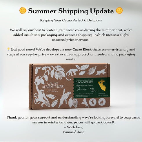 100% 8 oz Cacao Adventures Ceremonial Cacao | Tropical Desert Peru Pure Raw Cacao | Dairy Free & Vegan | Unsweetened |