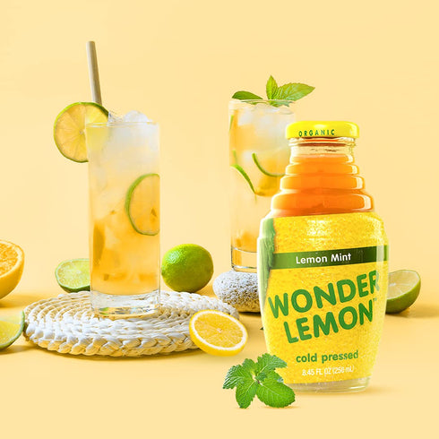8.45oz (6 Pack) Wonder Lemon Organic Lemon Mint Cold Pressed Juice
