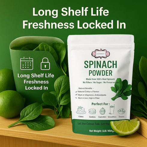 1 LB Confect Spinach Powder | Pure & Natural Vegetable Powder for Smoothies, Baking, Beverages, Juices, Tea & DIY