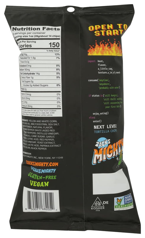 6 Zack'S Mighty Chips Tortilla Rolled Buffalo Ranch, Ounce
