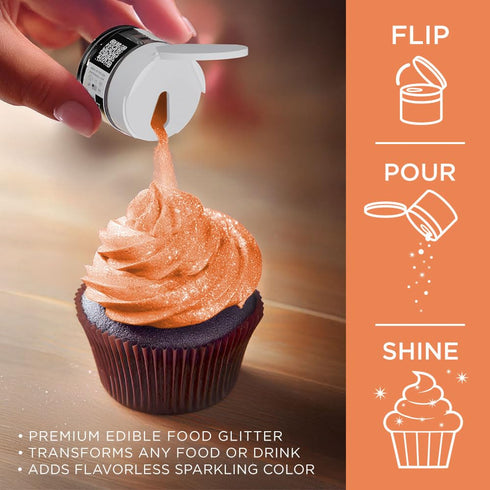 Bakell Pumpkin Orange Tinker Dust (5g, 1x Jar) Edible Glitter for Desserts, Food, and Beverages!
