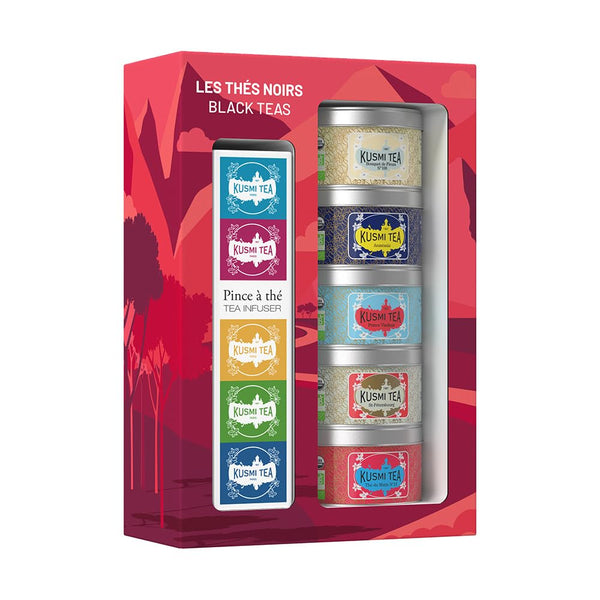 Kusmi Tea - Organic Black Tea Variety Box + Tea Infuser -