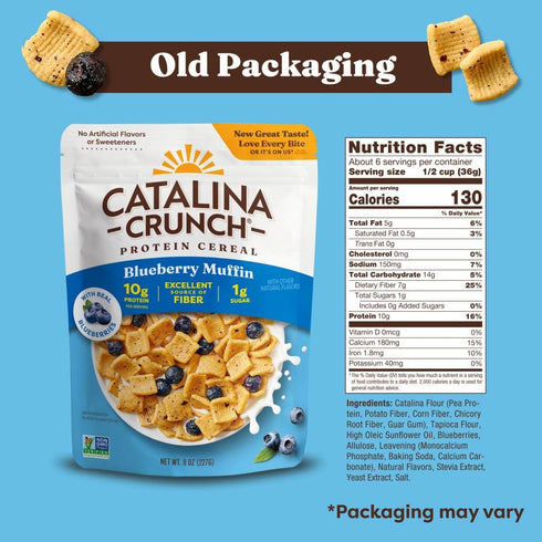 10g 8 oz. (Pack 4) (Packaging Catalina Crunch Protein Cereal - Breakfast Cereal with of Protein, No Added Sugar