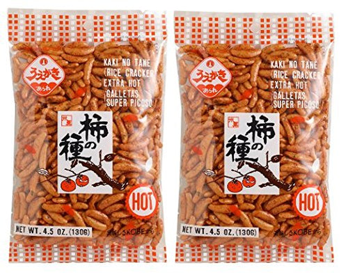 Japanese Traditional Rice Crackers: Nori Maki Arare/Kaki No Tane 2packs (Hot)