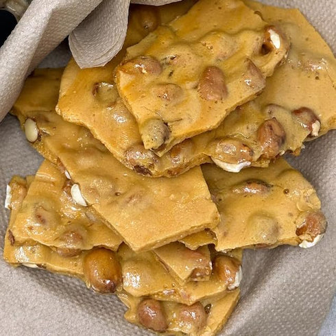 2 SweetGourmet Original Peanut Brittle Candy, Homestyle Toffee with Nuts, Traditional Sweet Snack, Pounds