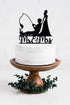 Fishing Wedding Cake Topper - Funny Bride and Groom Cake Decoration for Fishing Theme Wedding/Engagement