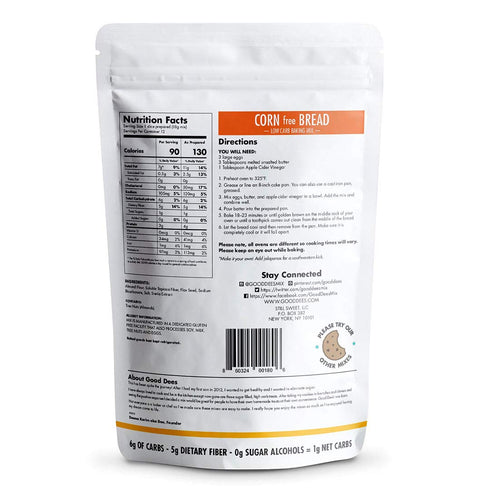 Good Dee’s Corn Bread Baking Mix - Grain Free, Sugar Free, Gluten Free, 7.5 Oz