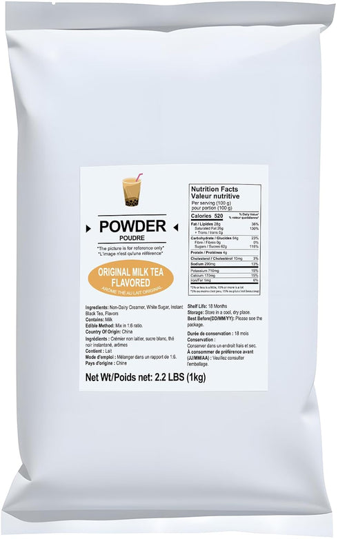 (3-in-1), 2.2 lbs (1kg) Soeos Milk Tea Flavored Powder Instant Bubble Tea Mix with Creamer & Sugar, Easy to Prepare