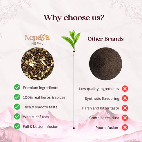 Organic Nepali Spiced Black Tea 30 Count (Pack of 2), Whole Loose Leaf Pyramid Tea Bags from the Himalayas,