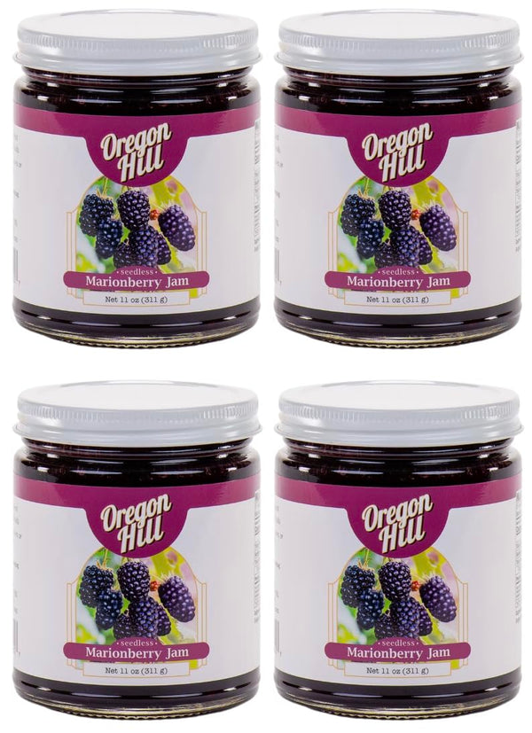 Oregon Hill Farms Oregon Hill Marionberry Jam Seedless (Value Pack of 4) 11 oz All-Natural
