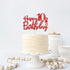 Red Glitter Happy 10th Birthday Cake Topper, Cheers to 10 Years Party Supplies, 10th Birthday Decorations