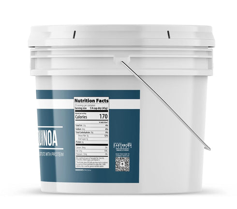 1 Packaged Earthborn Elements White Quinoa, Gallon, Gluten-Free, Raw, Vegan, in a Resealable Bucket