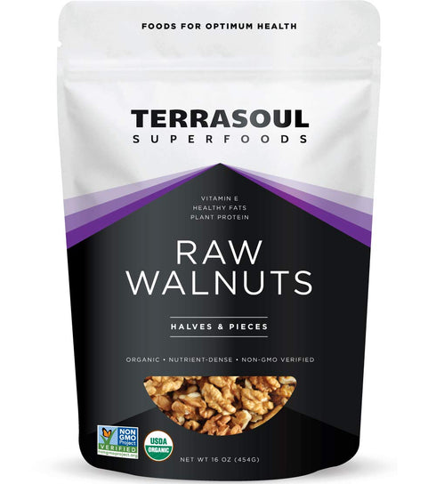 Terrasoul Superfoods Raw Organic Walnuts, 16 Oz - Chandler Variety | Fresh