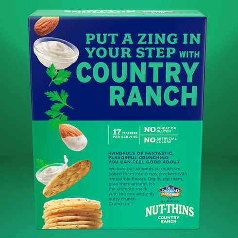 Country 4.25 Blue Diamond Almonds Nut Thins Cracker Crisps, Ranch, Ounce