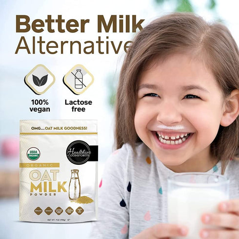 7oz Oat Milk Powder - Natural and Plant Based Milk with a Clean Formula - Gluten-Free, Vegan, USDA Organic Certified