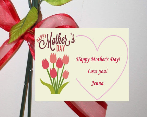 FavorOnline 6 Personalized Chocolate Rose Bouquet for Mother's Day of Roses with Gift Card