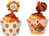 48 Pieces Thanksgiving Cupcake Toppers and Wrappers Kit for Autumn Cake Decoration on Thanksgiving Day
