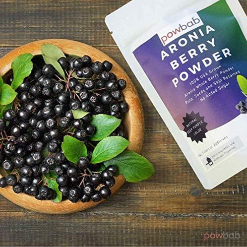 Aronia Berry Powder, 100% USA Grown Organic Chokeberry, No Added Sugar, Made in The USA (3.5 Oz)