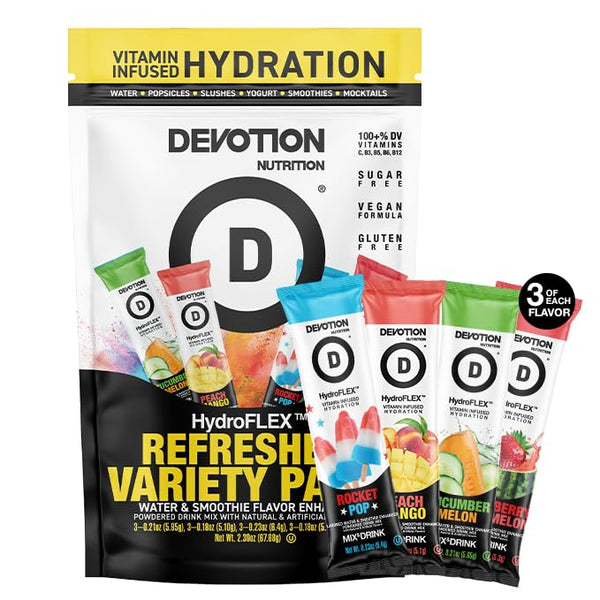 Devotion Nutrition HydroFLEX Water Flavoring Packets Sugar-Free Hydration with Vitamins & Electrolytes