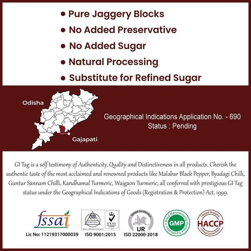 ZANGO 500gms Gajapati Date Palm Jaggery Blocks - | Pure Natural Jaggery | No Added Sugar