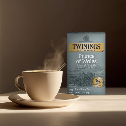 20 Count (Pack 4) Twinings Prince of Wales Tea A Light & Velvety Smooth Caffeinated Black Tea, Individually Wrapped Tea