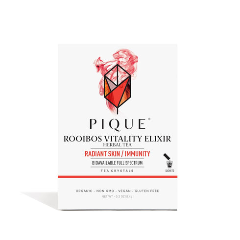 Pique Organic Rooibos Tea, Naturally Caffeine-Free Herbal Tea, 14 Single Servings for Healthy Immune System & Digestion