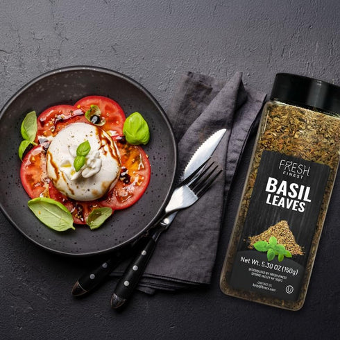 5.30 oz Fresh Finest Basil Leaves Spice Dried Sweet Basil for Cooking, Non-GMO, Gluten-Free