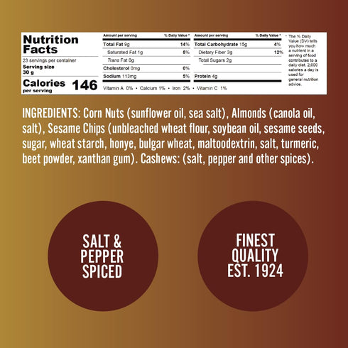 (Set 2, 14oz Germack - Crispy Corn and Cashew Savory Crunch Snack Mix - Toasted Corn, Cashews, Almonds and Sesame Chips