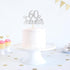 Silver Glitter 60 & Fabulous Cake Topper, 60th Birthday/Anniversary Decoration