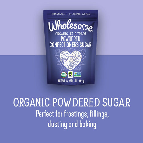 16-Ounce 1 Pack Wholesome Sweeteners Organic Powdered Confectioners Sugar, Fair Trade, Non GMO, Gluten Free & Vegan