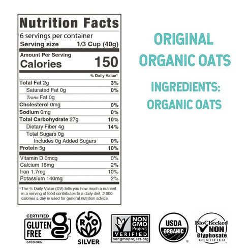9 Wildway, Oats Original Organic, Ounce