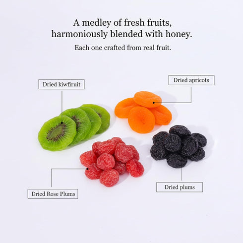 SODGHYTR 17.64 Oz/500g Wonderful Plums A Tin of Dried Mixed Fruits, Premium Assorted Dried Fruits, Including Prunes