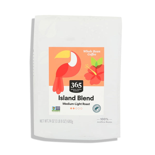 365 by Whole Foods Market, Island Blend Whole Bean Coffee, Medium-Light Roast,