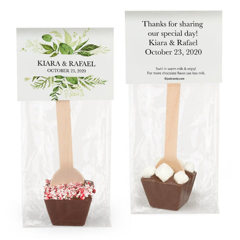 12ct Personalized Winter Wedding Favors Hot Chocolate Spoons (12 Pack) Gourmet Milk