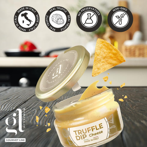 7 oz, GL Truffle GOURMET LINE GL Truffle & Cheese Dip, Spreadable Gourmet Truffle & Cheese, Made in Italy